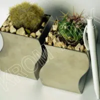 S Chrome Mini Cactus Pot 6cm×6cm×8,5 cm