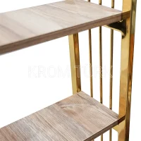 Altın Rengi Krom Kitaplık Raf 172x98x26 cm - Görsel 3