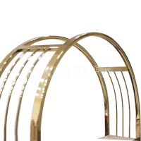 Altın Rengi Krom Kitaplık Raf 172x98x26 cm - Görsel 4