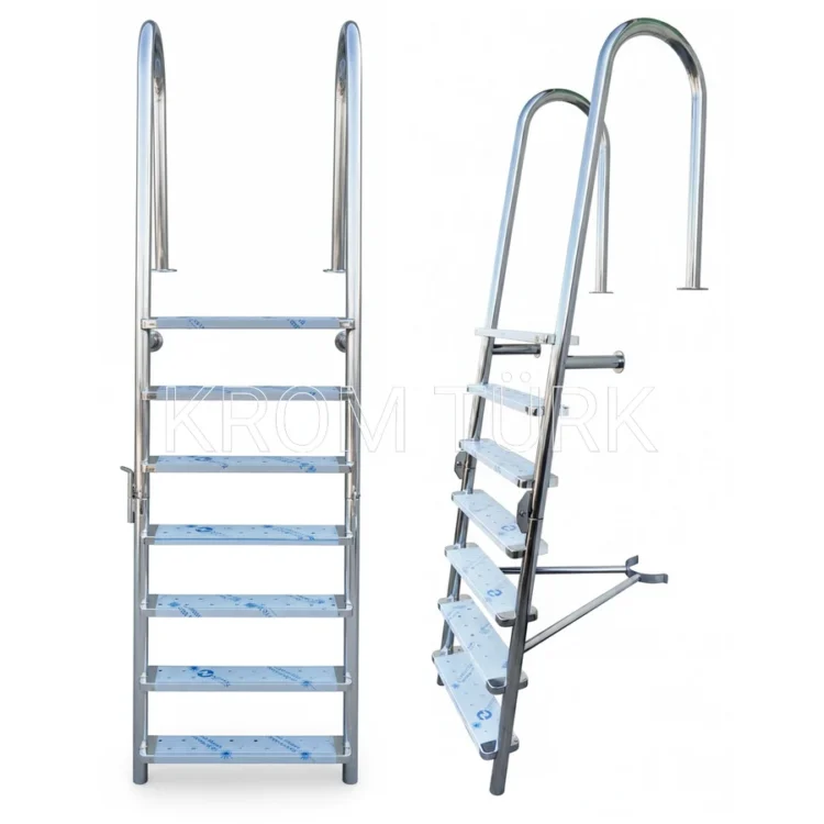 7 Basamaklı İskele Merdiveni Katlanır 68x250cm
