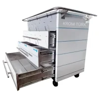 Krom Maşa Arabası - Çatal Kaşık Taşıma Arabası